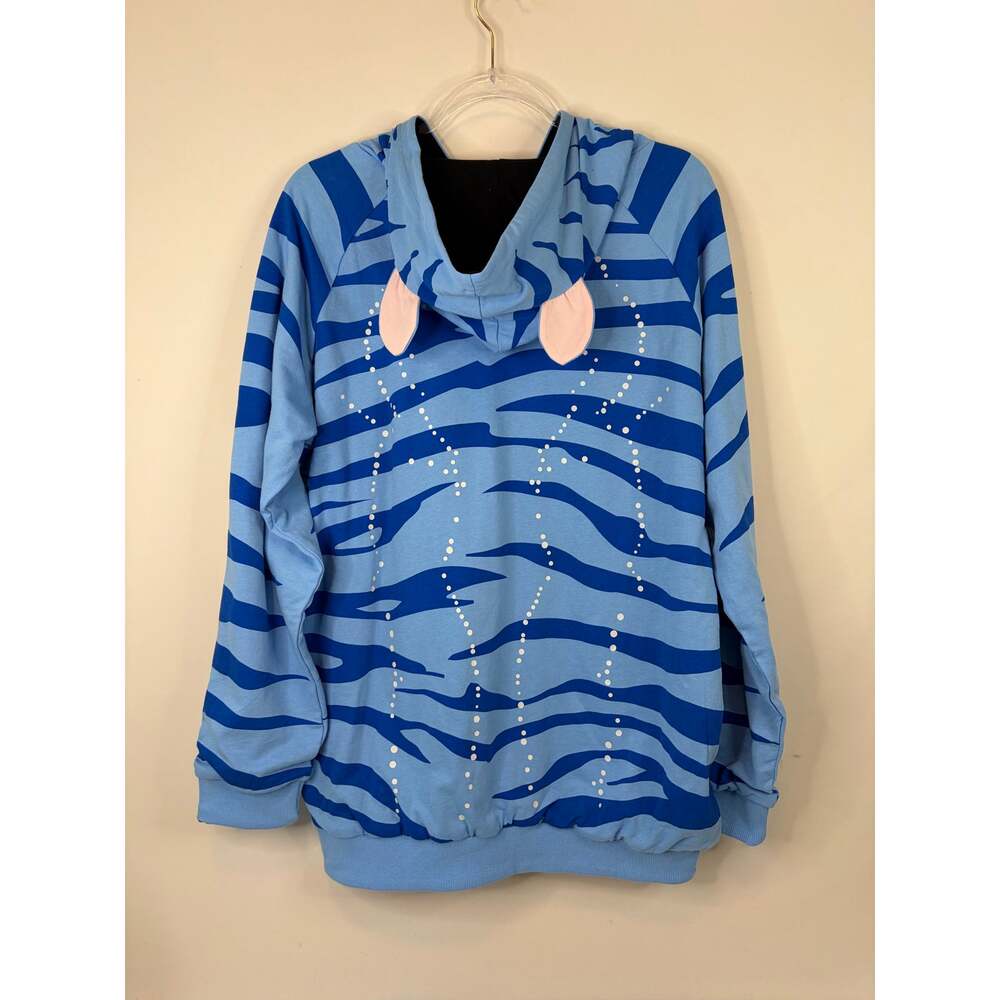 RARE AVATAR Fire & Ash Movie REVERSIBLE Promo Na’vi Hoodie Ears Disney L - Picture 5 of 9
